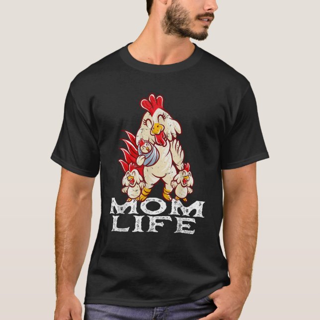 Mama bei Hühnern T-Shirt (Vorderseite)