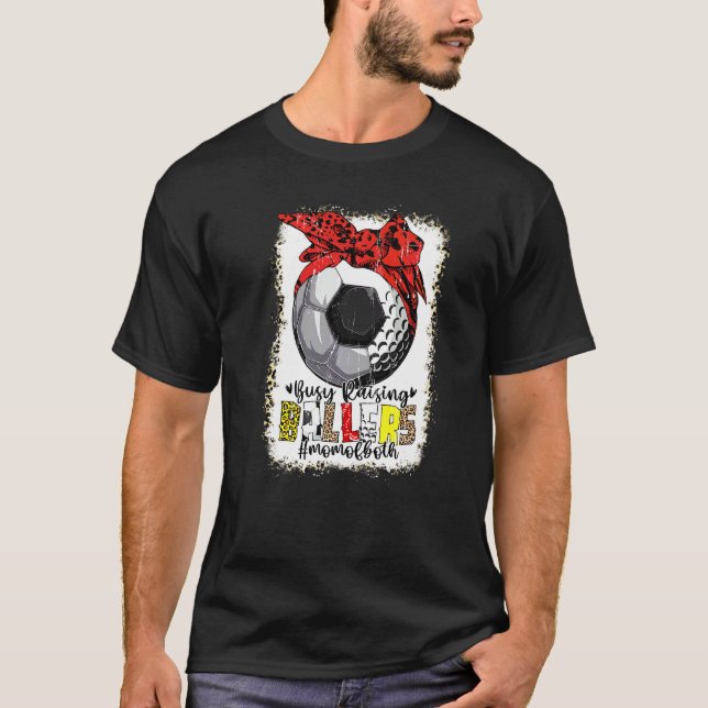 Mama beider Fußball-Golf beschäftigt Raising Balle T-Shirt (Vorderseite)