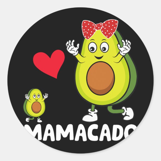 Mama Best Mama Avocado Mamacado Happy Mthers Day Runder Aufkleber (Vorderseite)
