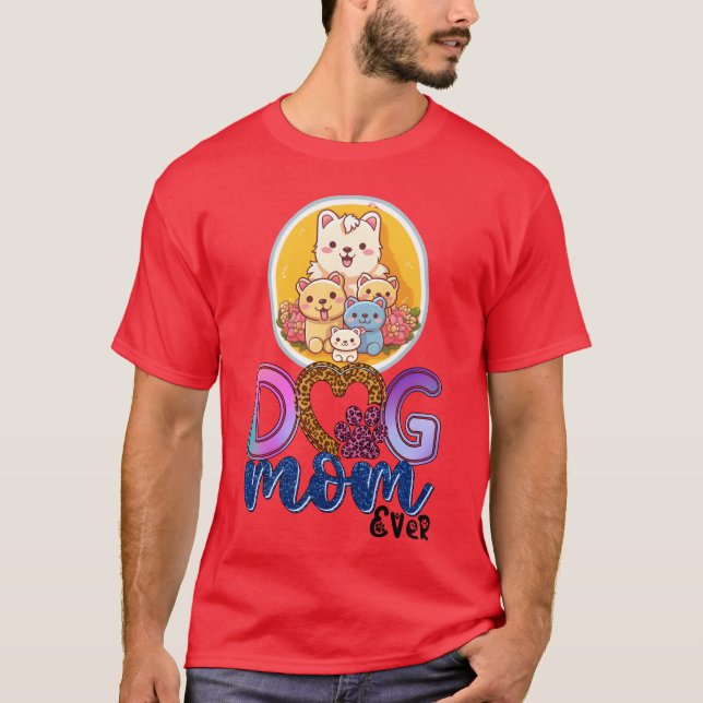 Mama Beste Hunde Mama je Hunde Mama Design Hunde v T-Shirt (Vorderseite)