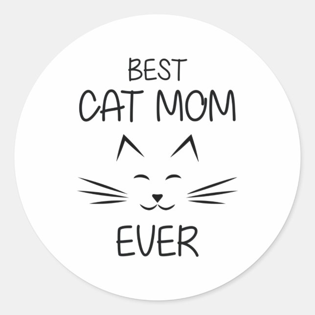 Mama - Beste Katze-Mama aller Zeiten Runder Aufkleber (Vorderseite)