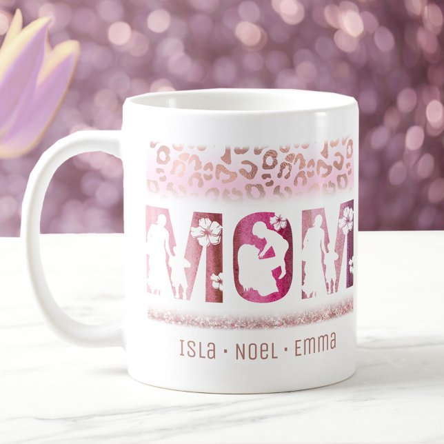 Mama Beste Mama je Kind Namen Kinder Kaffeetasse (Mom Best Mom Ever Children Names Kids Names Coffee Mug)