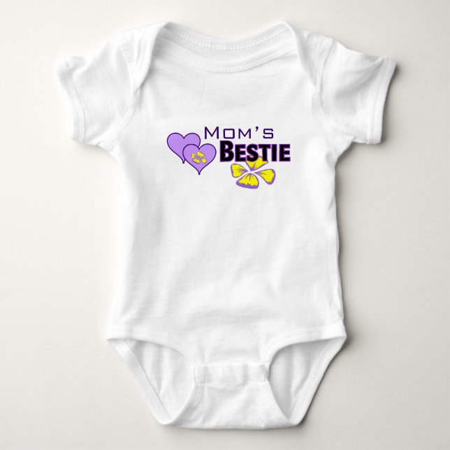 Mama Bestie Hearts & Blume Baby Girl Bodysuit Baby Strampler (Vorderseite)