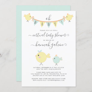 Mama Bird Little Chick Virtual Baby Dusche Einladung