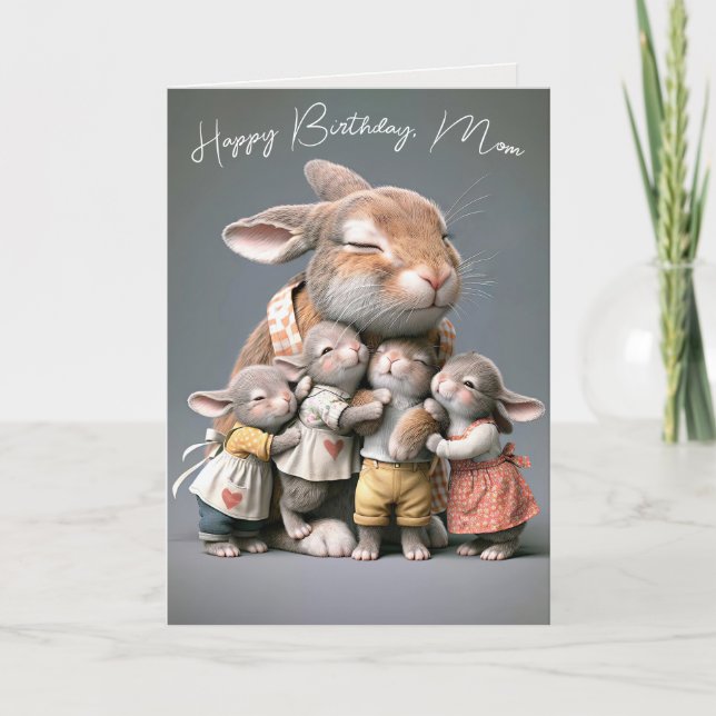 Mama Birthday Bunnies Karte (Vorderseite)