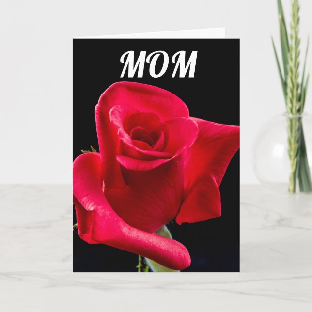 MAMA BIRTHDAY ROTE ROSE GREETING CARDS KARTE (Vorderseite)
