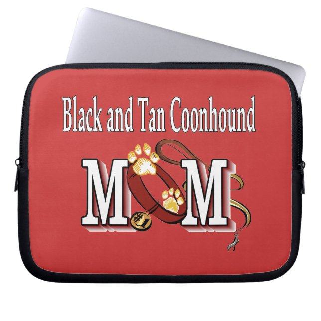 Mama "Black and Tan Coonhound Dog" Laptopschutzhülle (Vorderseite)