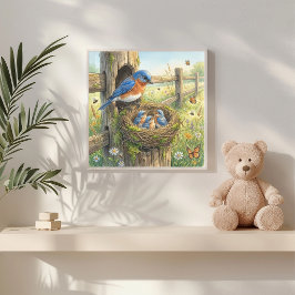 Mama Blaumeise und ihre Küken Kinderkrippe Poster