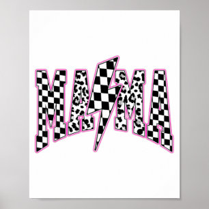 Mama Blitz Checkered Leopard Uni Moth Poster