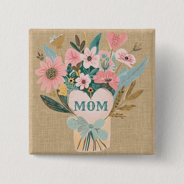 Mama Blume Bouquet Button (Vorderseite)