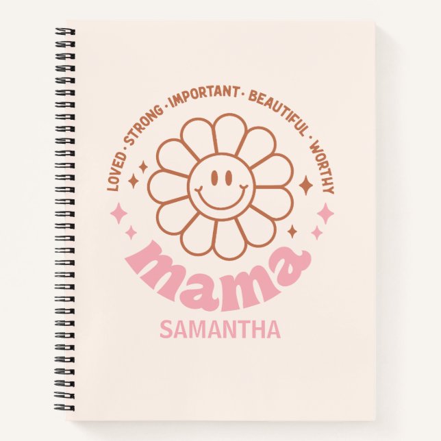 Mama Blume: Geliebt, stark, schön und verdienst Notizbuch (Vorderseite)