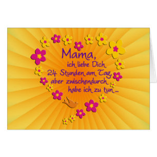 MAMA Blume Herz Sprichwort in deutsch + Ihr Backgr