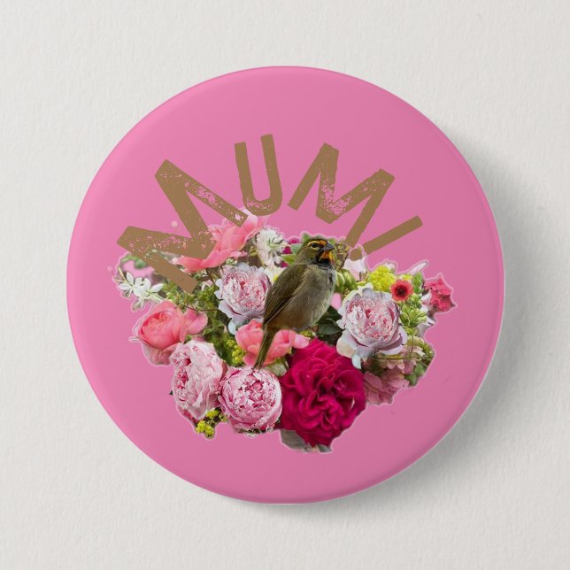 Mama! Blumen Button (Vorderseite)