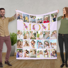 Mama Blumenbriefe 24 Vertikale Fotocollage Lilac Fleecedecke