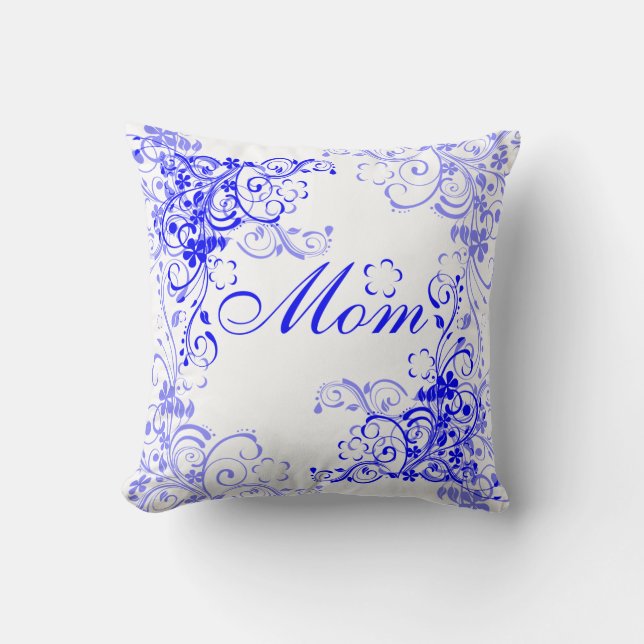 Mama-Blumenentwurf Kissen (Vorderseite)