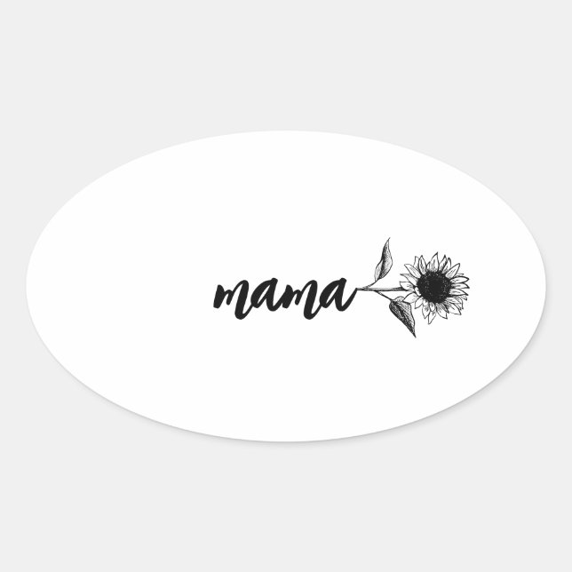 Mama-Blumengeschenk Ovaler Aufkleber (Vorderseite)