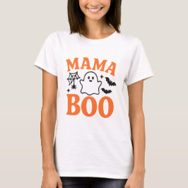 Mama Boo Orange & Black | Niedlich Halloween Famil T-Shirt