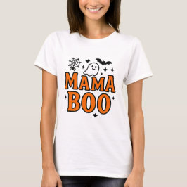 Mama Boo Orange & Black | Niedlich Halloween Famil T-Shirt