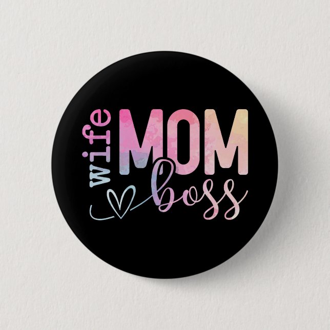 Mama Boss Funny Mothers Day Button (Vorderseite)