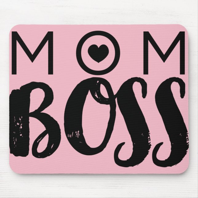 MAMA BOSS Moderne Typografie Script Trendy Chic Mousepad (Vorne)
