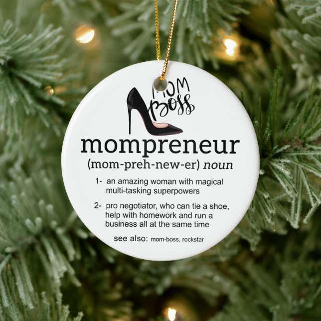 Mama Boss Mompreneur Keramik Ornament (Baum)
