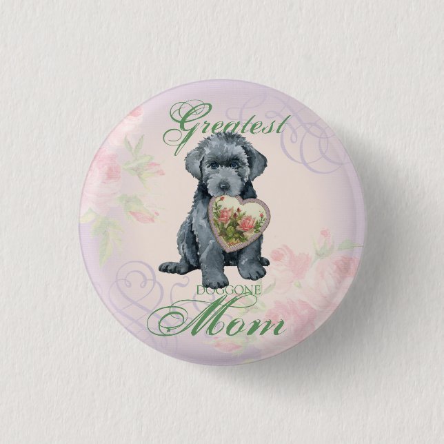 Mama Bouvier des Flandres Pinback Button (Vorderseite)