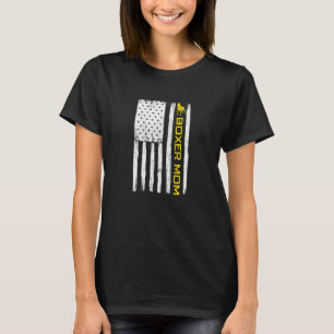 Mama Boxer Dog Frauen Vintag Patriotisch mit ameri T-Shirt