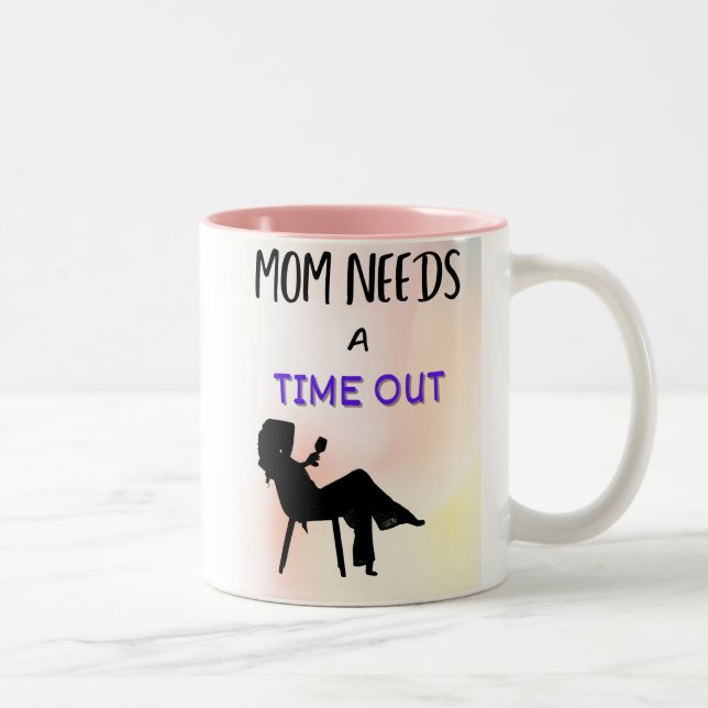 Mama braucht Auszeit - Weinzeit Zweifarbige Tasse (Rechts)