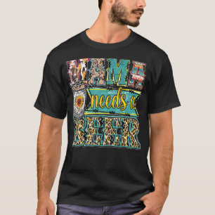 Mama braucht ein Bier Leopard Western Country Kuhl T-Shirt