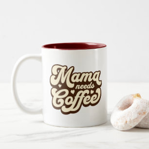 Mama braucht Kaffee – Retro Zweifarbige Tasse