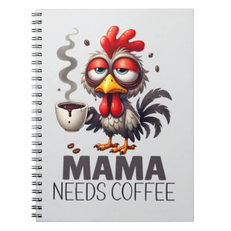 Mama braucht Kaffee überstimuliertes Sonnenhühnche Notizblock