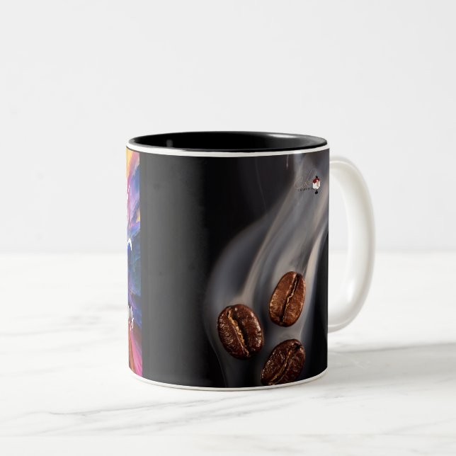 Mama braucht Kaffee und Cookies Zweifarbige Tasse (VorderseiteRechts)