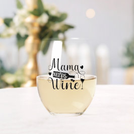 Mama braucht Wein Zitrusfrüchte Wein Spaß Weinglas Ohne Stiel