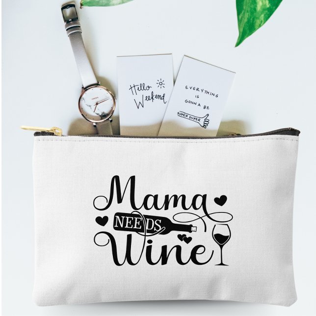 Mama braucht Wein Zitrusfrüchte Wein Spaß Zubehörtasche (Von Creator hochgeladen)
