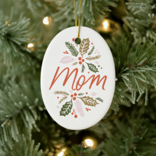 Mama Bright Holly Weihnachts-Foto Keramik Ornament