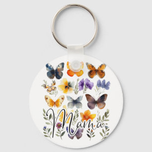 Mama Butterflies Floral Summer Mthers Day Graphic Schlüsselanhänger
