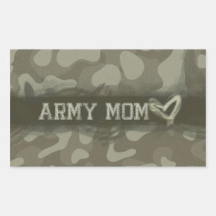 Mama Camouflage Army Herzstück der Liebe Rechteckiger Aufkleber