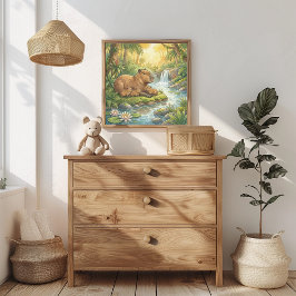 Mama Capybara und Babys Kinderzimmer Poster