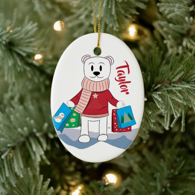 Mama Cartoon Polar Bear Weihnachtsschmuck (Baum)