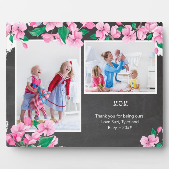 Mama Chalkboard und Cherry Blossom 2 Foto Fotoplatte (Vorderseite)