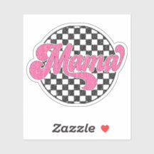 Mama Checkered Vans Retro Vintag Aufkleber Rosa