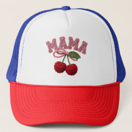 Mama Cherry Hat – Embroidered Style “Mama” Cap wit Truckerkappe