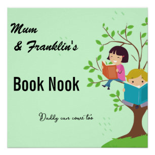 Mama & Child Book Nook. Bearbeiten von Namen und T Poster
