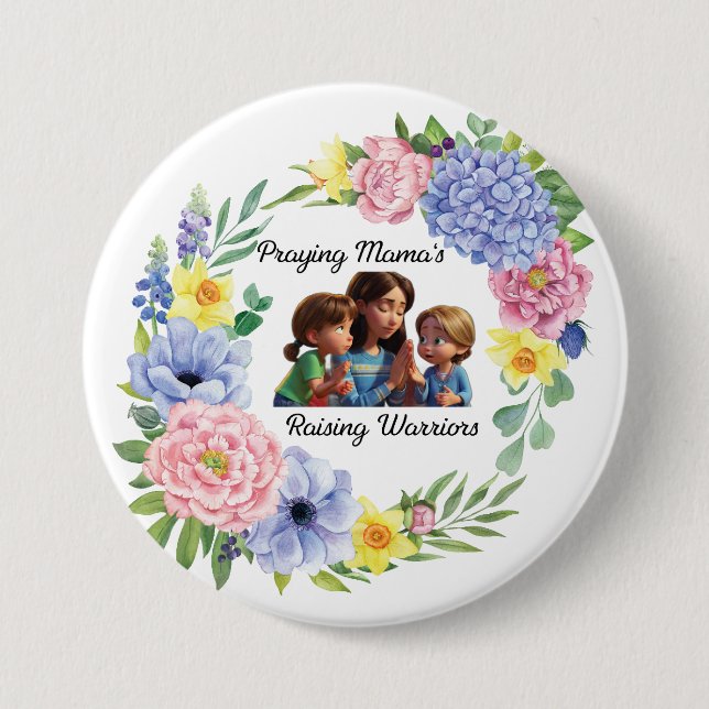 Mama Christlicher Muttertag floral beten Button (Vorderseite)