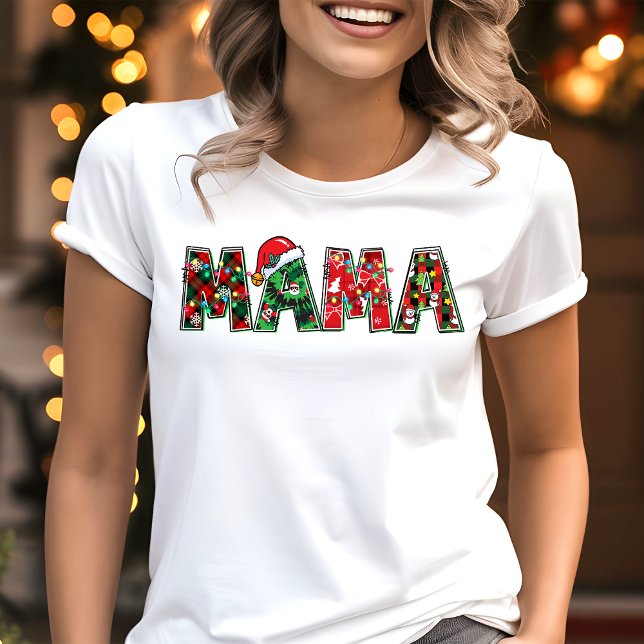 Mama Christmas Lights Typografy Festivals Tri-Blend Shirt (Von Creator hochgeladen)