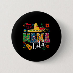 Mama Cita Cinco De Mayo Mexican Sombrero Guitar Ca Button
