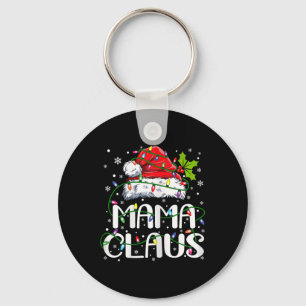 Mama Claus Christmas Lights Pajama Familie Matchin Schlüsselanhänger