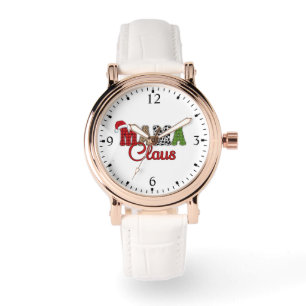 Mama Claus Kariertes Muster-60096 Armbanduhr