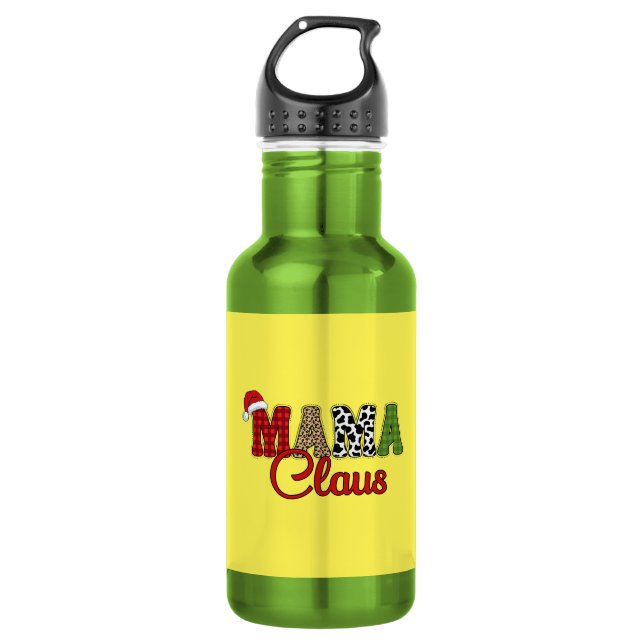 Mama Claus Kariertes Muster-60096 Edelstahlflasche (Vorderseite)