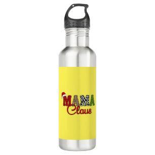 Mama Claus Kariertes Muster-60096 Edelstahlflasche
